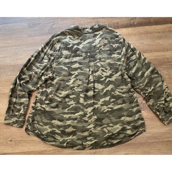 BeachLunchLounge Womens Long Sleeve Camouflage Sz 1X Shirt Lightweight Comfort - Picture 4 of 7